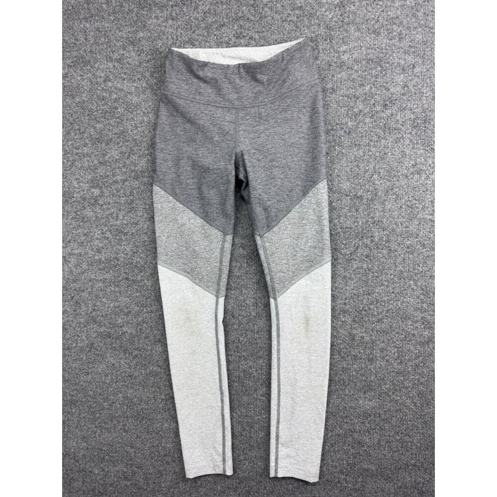 Outdoor Voices Leggings Women's XS Gray Colorblock Stripe Ankle Skinny Pull‎ On